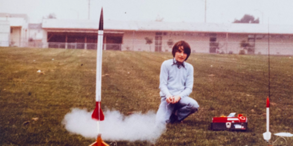 1980 Ron Logan launching a model rocket